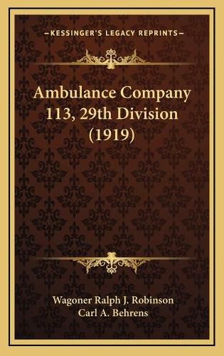 Ambulance Company 113, 29th Division (1919)