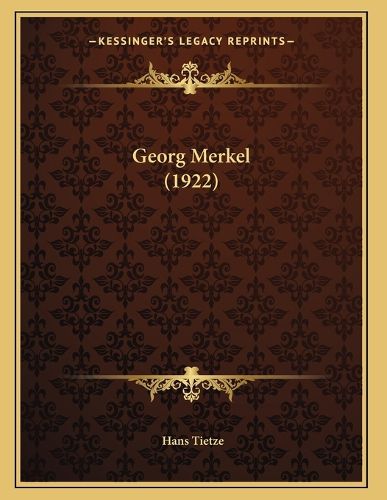 Cover image for Georg Merkel (1922)