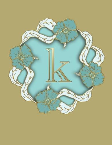 Cover image for K: 100 Pages 8.5 X 11 Monogram Notebook College Ruled Line Paper