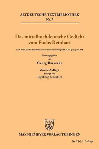 Cover image for Das mittelhochdeutsche Gedicht vom Fuchs Reinhart