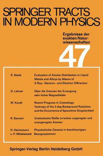 Cover image for Springer Tracts in Modern Physics: Ergebnisse der exakten Naturwissenschaften