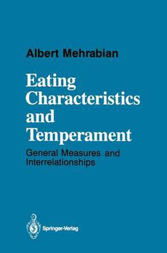 Cover image for Eating Characteristics and Temperament: General Measures and Interrelationships