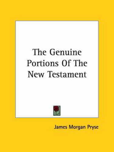 Cover image for The Genuine Portions of the New Testament