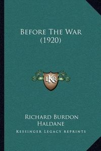 Cover image for Before the War (1920)