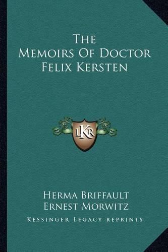 Cover image for The Memoirs of Doctor Felix Kersten