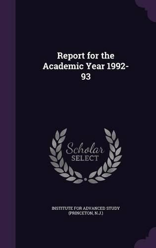 Cover image for Report for the Academic Year 1992-93
