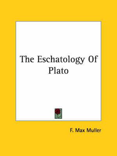 Cover image for The Eschatology of Plato