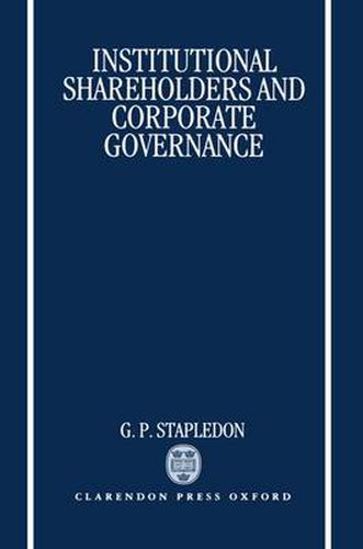Cover image for Institutional Shareholders and Corporate Governance