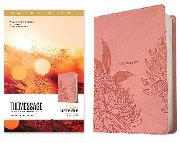 Cover image for Message Deluxe Gift Bible, Large Print, Dusty Pink