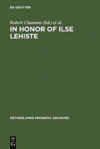 In honor of Ilse Lehiste: Ilse Lehiste Puhendusteos