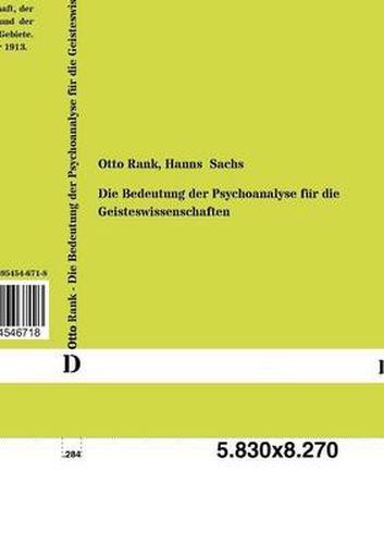 Cover image for Bedeutung Der Psychoanalyse Fur Die Geisteswissenschaften