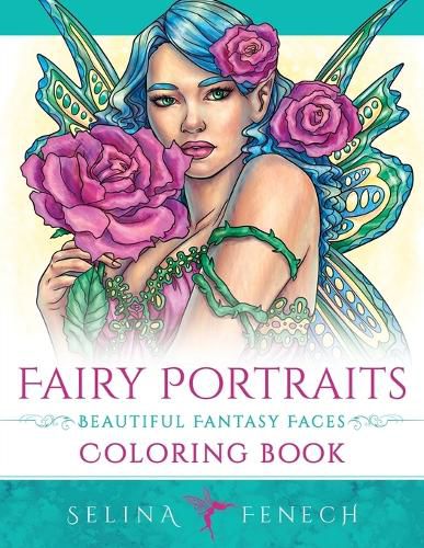 Cover image for Fairy Portraits - Beautiful Fantasy Faces Coloring Book