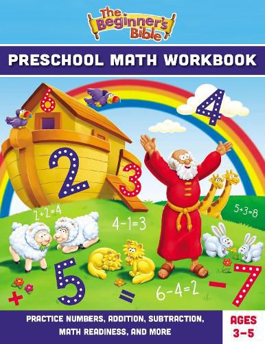 Cover image for The Beginner's Bible Preschool Math Workbook: Practice Numbers, Addition, Subtraction, Math Readiness, and More