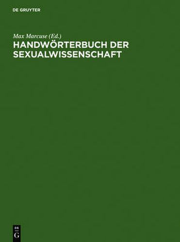 Cover image for Handwoerterbuch der Sexualwissenschaft