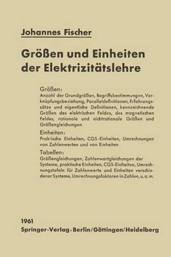 Cover image for Groessen und Einheiten der Elektrizitatslehre