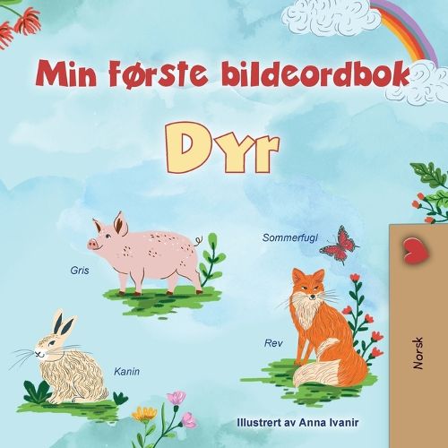 Cover image for First Picture Dictionary - Animals (Norwegian Children's Book)