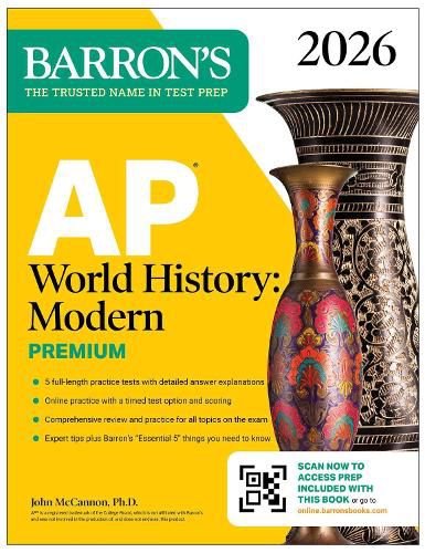 Cover image for AP World History: Modern Premium, 2026: Prep Book With 5 Practice Tests + Comprehensive Review + Online Practice