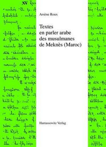 Cover image for Textes En Parler Arabe Des Musulmanes de Meknes (Maroc)