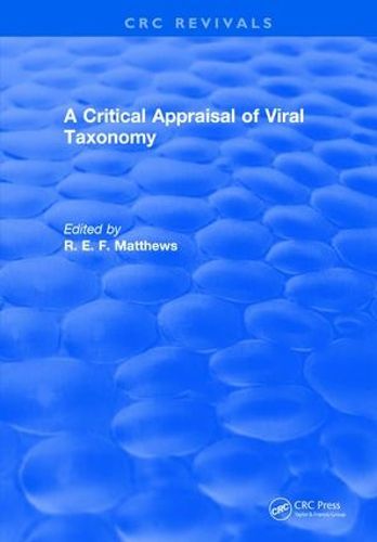 Cover image for A Critical Appraisal of Viral Taxonomy