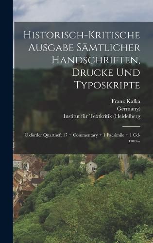 Cover image for Historisch-kritische Ausgabe Saemtlicher Handschriften, Drucke Und Typoskripte