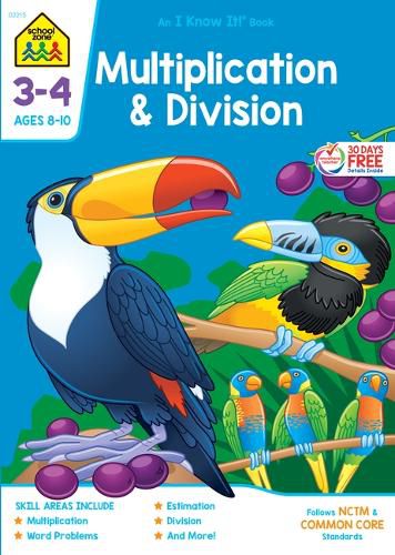 Cover image for School Zone Multiplication & Division Grades 3-4 Workbook