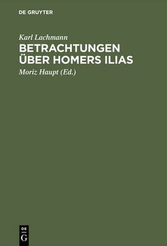 Cover image for Betrachtungen uber Homers Ilias