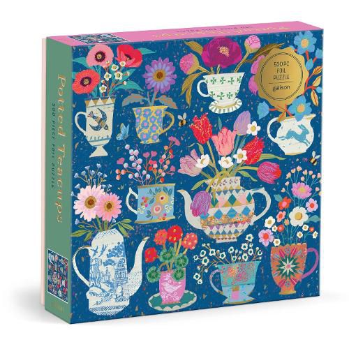 Cover image for Victoria Ball Potted Teacups 500 Piece Foil Puzzle