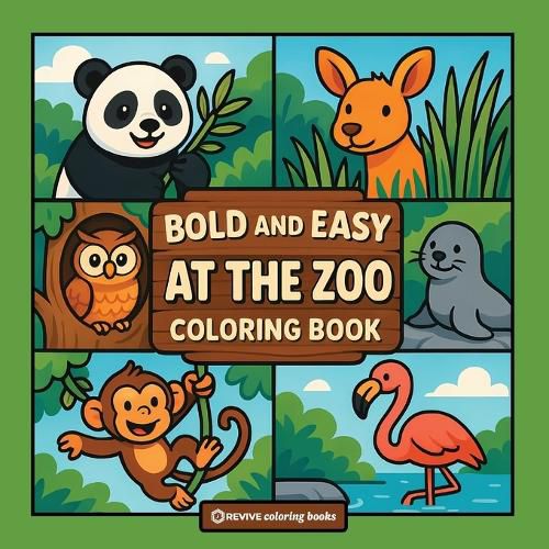 Cover image for Bold & Easy At The Zoo Coloring Book