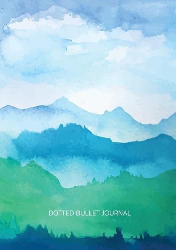 Cover image for Watercolor Blue & Green Hills - Dotted Bullet Journal: Medium A5 - 5.83X8.27