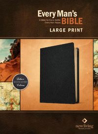 Cover image for NLT Every Man's Bible, Large Print, Black Genuine Leather