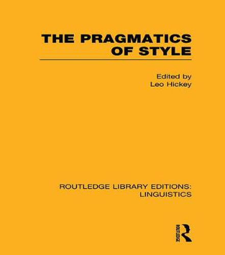 Cover image for The Pragmatics of Style