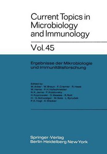 Current Topics in Microbiology and Immunology: Ergebnisse der Mikrobiologie und Immunitatsforschung