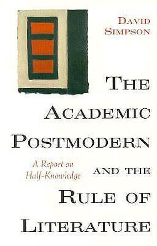 Cover image for The Academic Postmodern and the Rule of Literature: A Report on Half-Knowledge