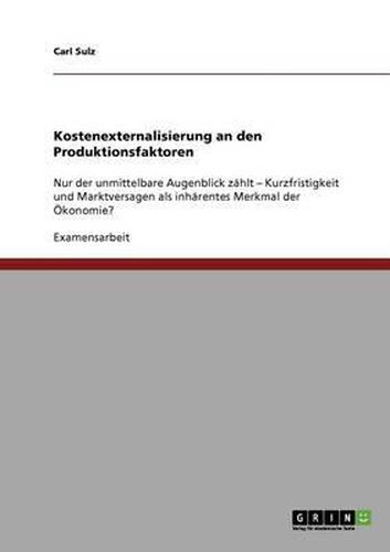 Cover image for Kostenexternalisierung an Den Produktionsfaktoren