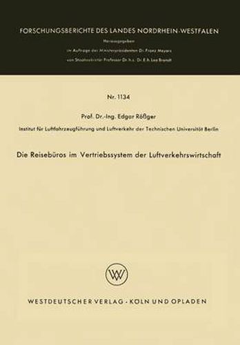 Cover image for Die Reiseburos Im Vertriebssystem Der Luftverkehrswirtschaft