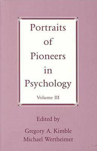 Cover image for Portraits of Pioneers in Psychology