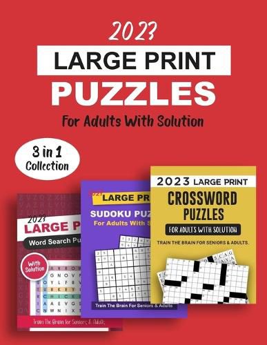 Cover image for 2023 Large Print Puzzles For Adults With Solution