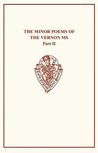 Cover image for Minor Poems of the Vernon MS Vol II