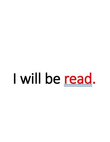 Cover image for I will be read.