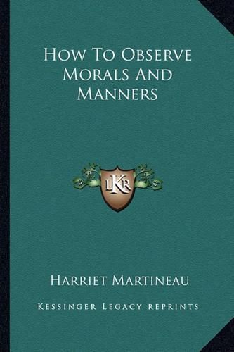 Cover image for How to Observe Morals and Manners