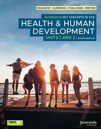 Cover image for Jacaranda Key Concepts in VCE Health & Human Development Units 1 & 2 8e, learnON and Print