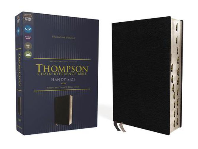 Cover image for NIV, Thompson Chain-Reference Bible, Handy Size, European Bonded Leather, Black, Thumb Indexed, Red Letter, Comfort Print