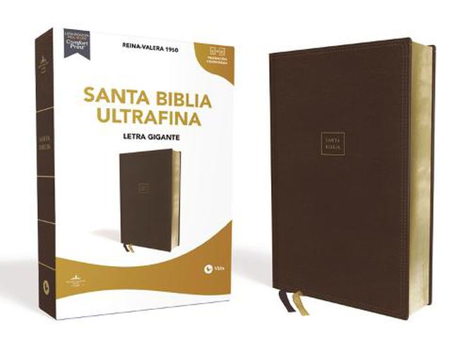 Cover image for Reina Valera 1960 Santa Biblia Ultrafina, Letra Gigante, Leathersoft, Cafe, Interior a DOS Colores