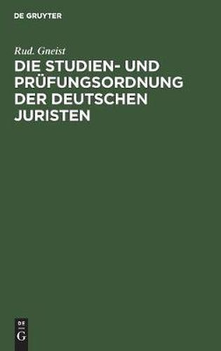 Cover image for Die Studien- Und Prufungsordnung Der Deutschen Juristen