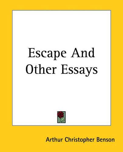 Cover image for Escape And Other Essays