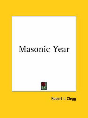 Cover image for Masonic Year (1923)