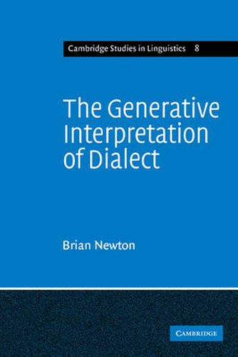 Cover image for The Generative Interpretation of Dialect: A Study of Modern Greek Phonology