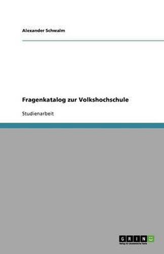 Cover image for Fragenkatalog zur Volkshochschule