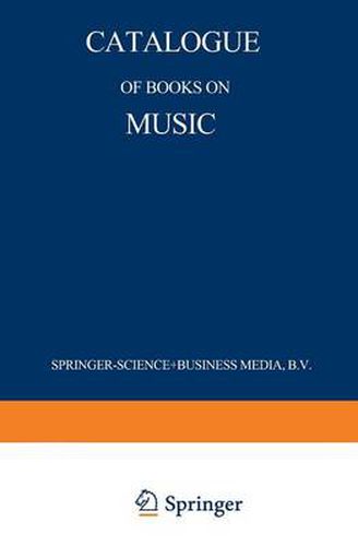 Cover image for Catalogue of Books on Music