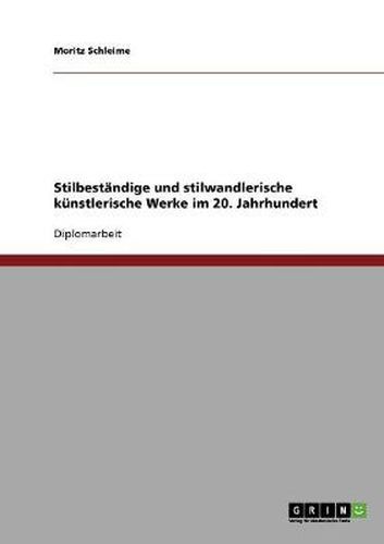 Cover image for Stilbestandige und stilwandlerische kunstlerische Werke im 20. Jahrhundert